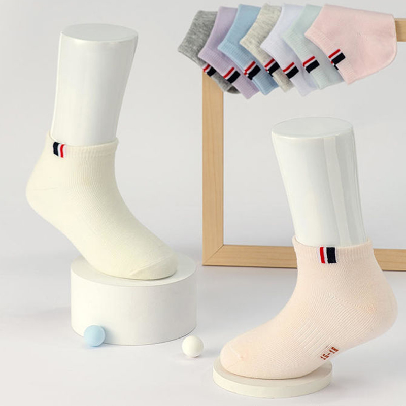 Calcetines de tobillo para niños unisex informales de malla transpirable de algodón