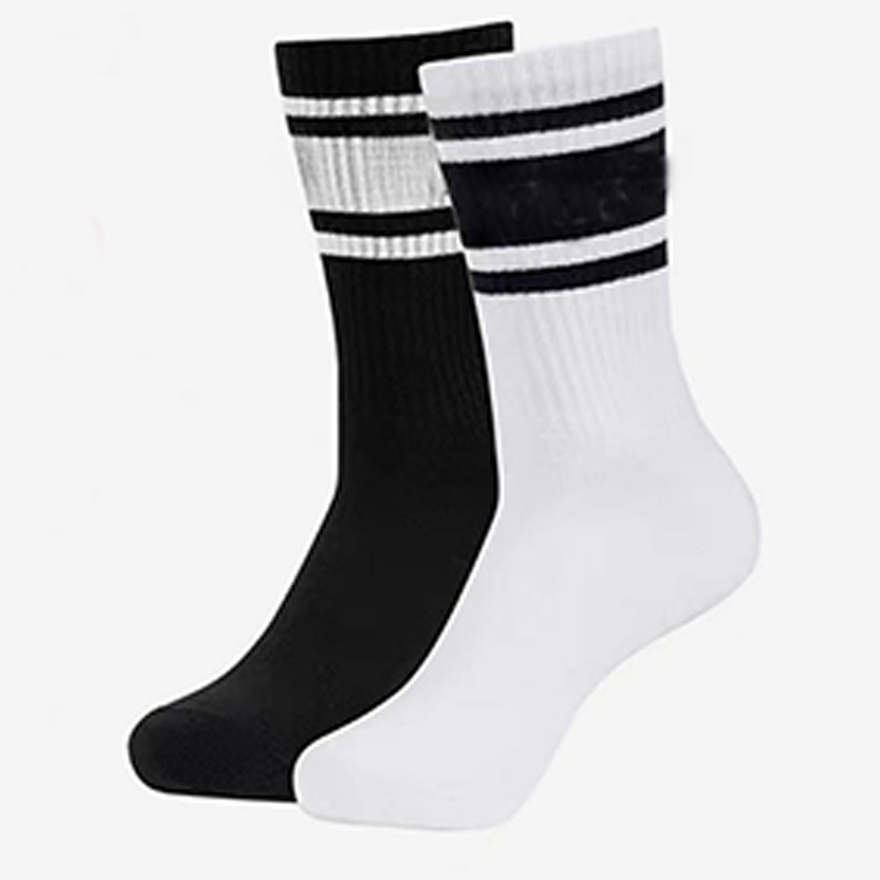 Calcetines deportivos de algodón transpirables a rayas para hombre de media pantorrilla