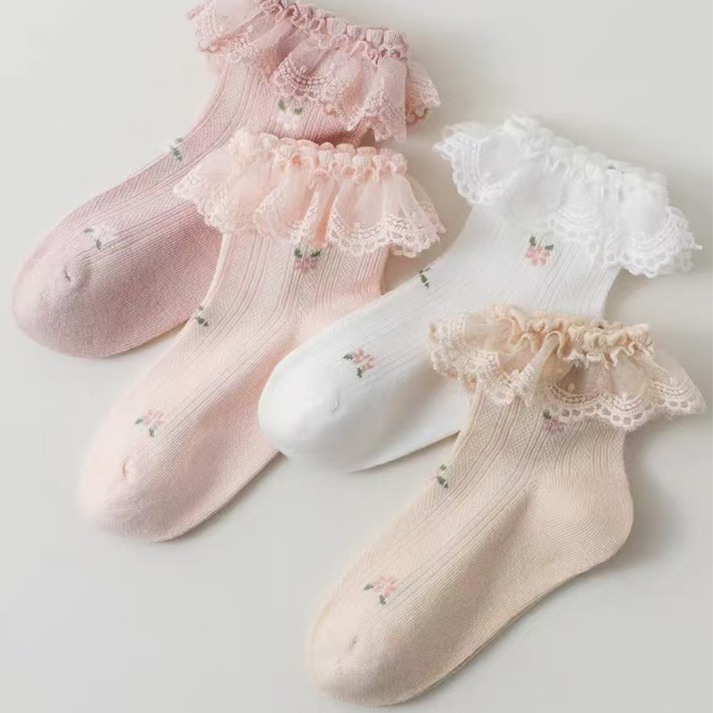 Calcetines de mujer con estampado artístico de pintura al óleo botánica