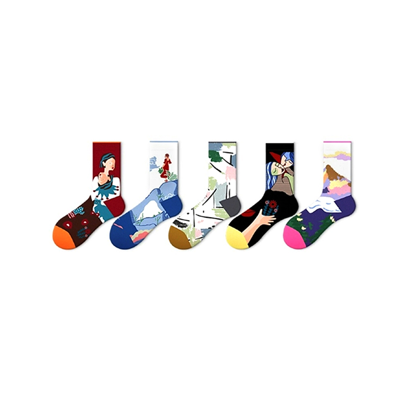 Calcetines estampados para mujer con infusión artística