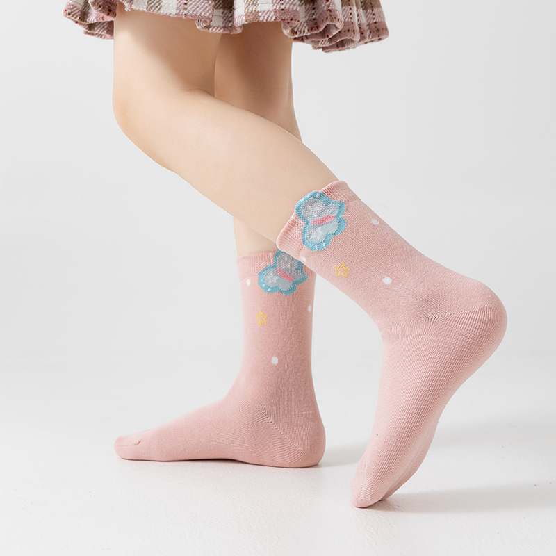 Calcetines de algodón con estampado de frutas para niños sin fluorescentes