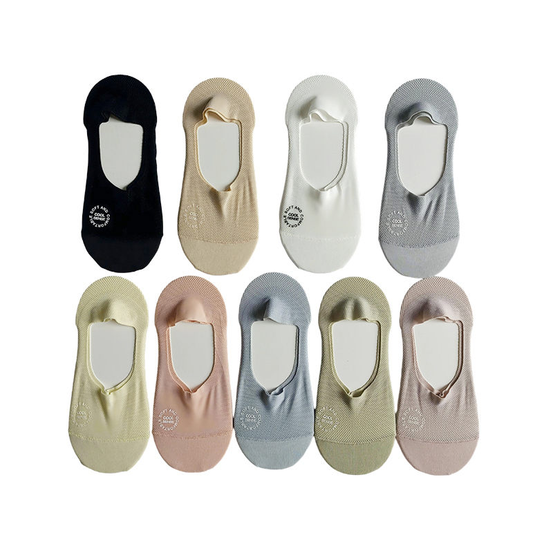 Calcetines de mujer con forro invisible y escote bajo y punta de malla