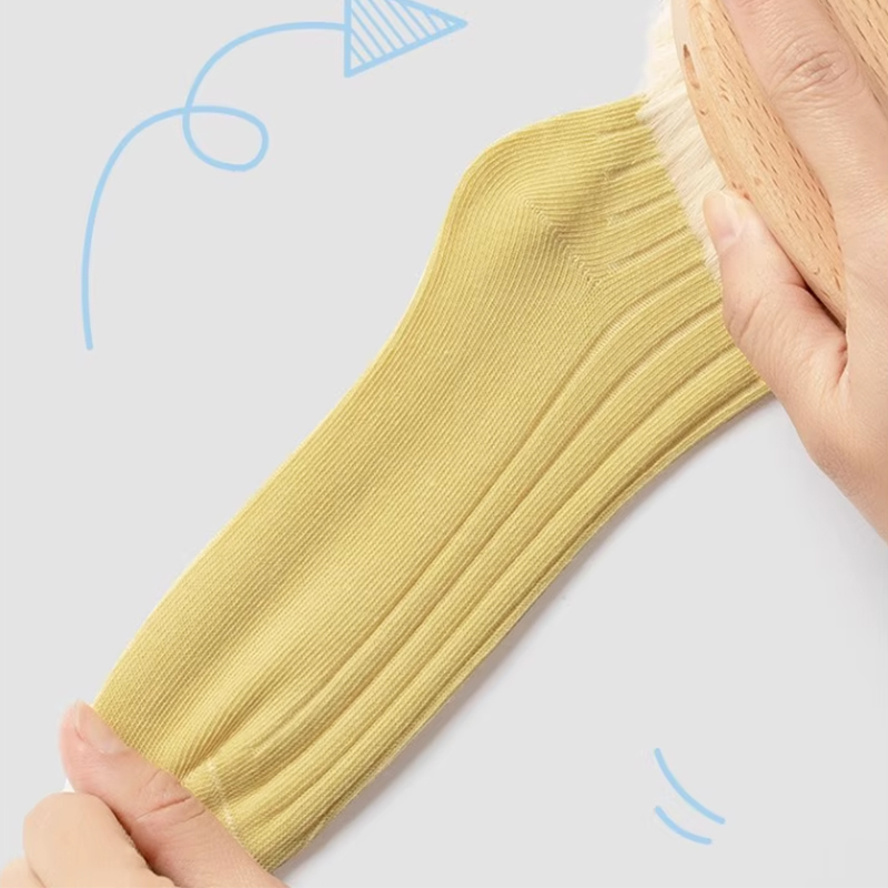 Calcetines deportivos tobilleros para niños con rayas suaves y tacto de algodón esponjoso