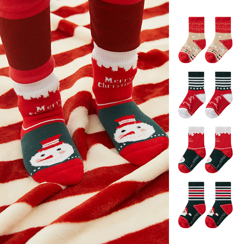 Calcetines de tobillo para bebé con estampado navideño para niños y niñas recién nacidos