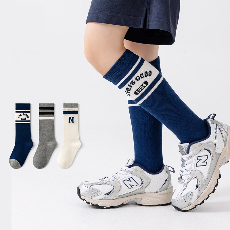 Calcetines deportivos juveniles Colorblock de media caña